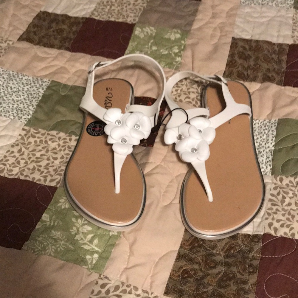 Sandals.. White. Brand new
